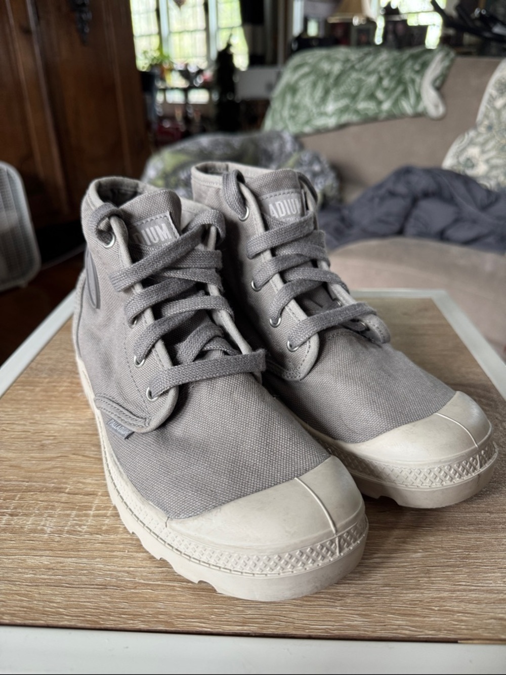 Palladium shoes High-Top Canvas Sneakers in Light Taupe gray US 7